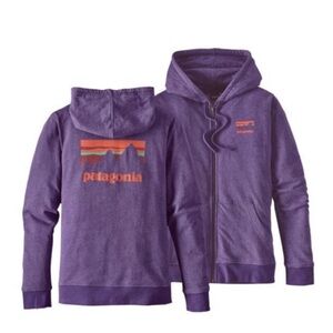 Patagonia Lightweight Full Zip Jacket with Hood Purple Size Large